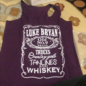 Luke Bryan purple tank top. New!Jack Daniels style
